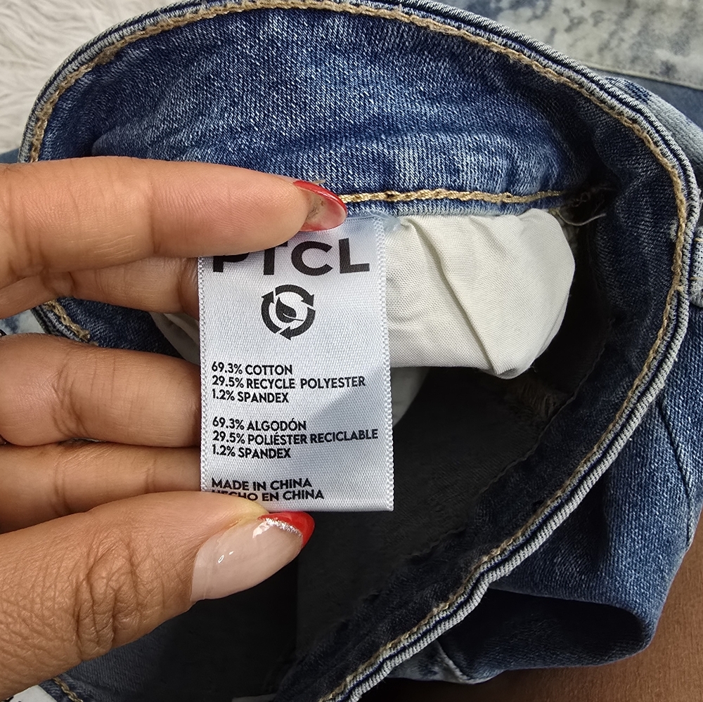 PTCL Women's Blue Tie-Dye‎ Flare Jeans High Waisted NWT Size 28 - Picture 9 of 14